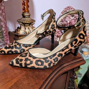 New Gorgeous Animal Print Fur Like "Franco Sarto" Ladies Strap Shoes